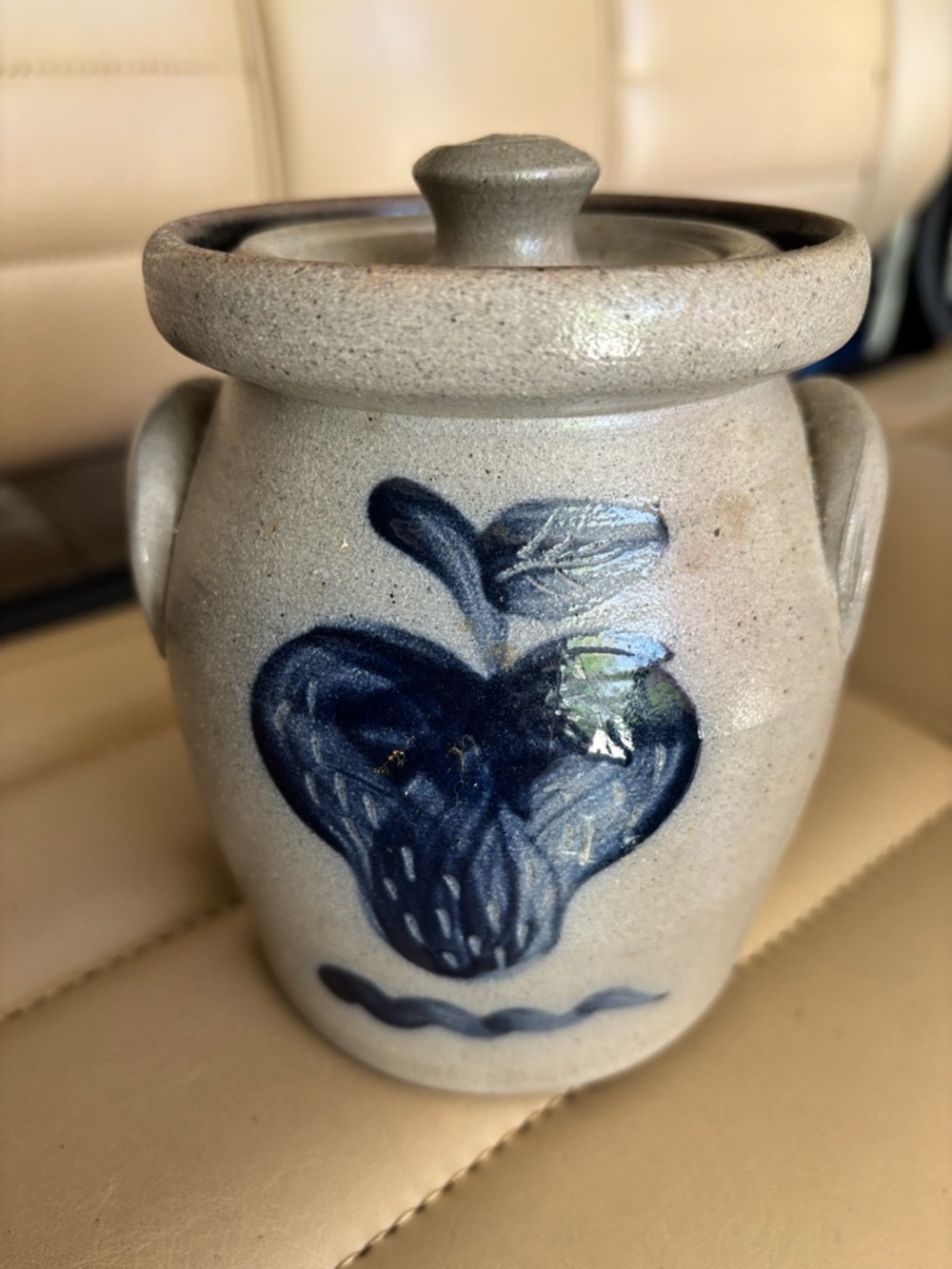 Rowe Pottery Works Lidded Strawberry Jar